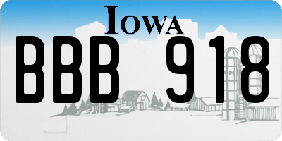IA license plate BBB918