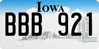 IA license plate BBB921