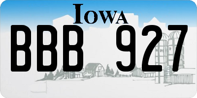 IA license plate BBB927