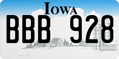 IA license plate BBB928