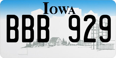 IA license plate BBB929