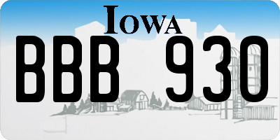 IA license plate BBB930