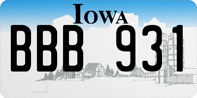 IA license plate BBB931