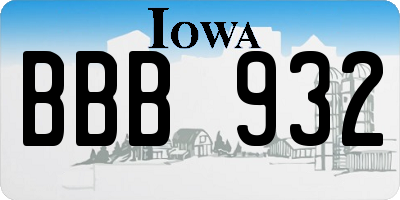 IA license plate BBB932