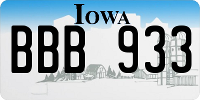 IA license plate BBB933