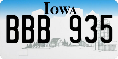 IA license plate BBB935