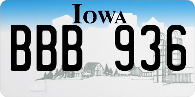 IA license plate BBB936