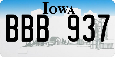 IA license plate BBB937