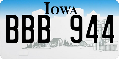 IA license plate BBB944