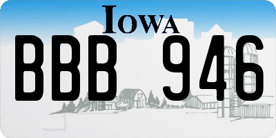 IA license plate BBB946