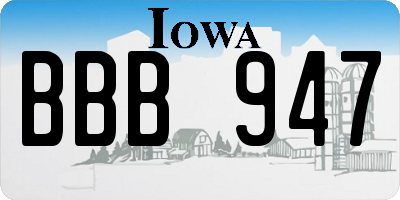 IA license plate BBB947