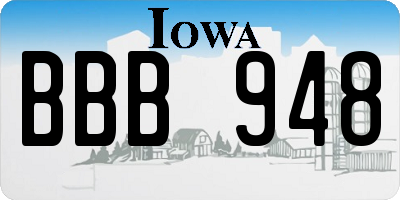 IA license plate BBB948