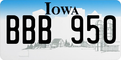 IA license plate BBB950