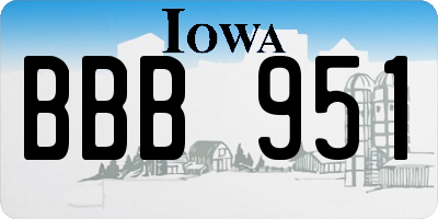 IA license plate BBB951