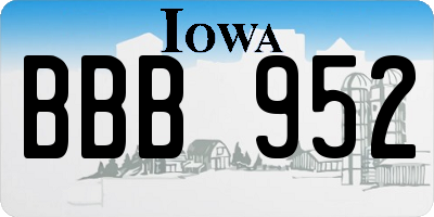 IA license plate BBB952