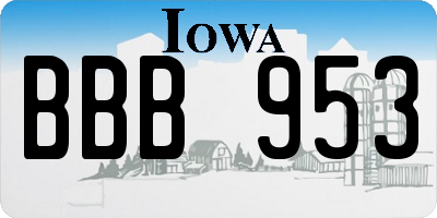 IA license plate BBB953