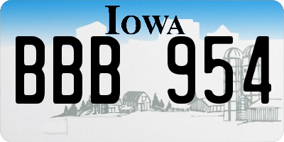 IA license plate BBB954