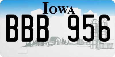 IA license plate BBB956