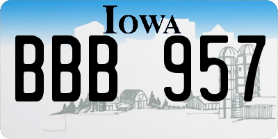 IA license plate BBB957