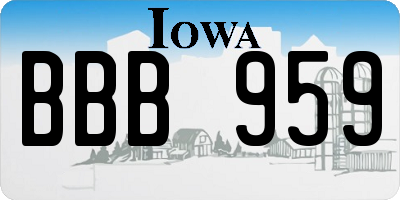 IA license plate BBB959