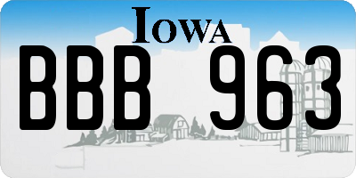 IA license plate BBB963