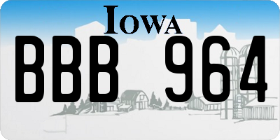 IA license plate BBB964