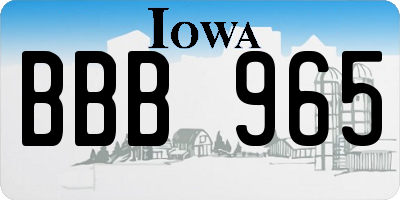 IA license plate BBB965