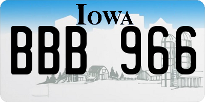 IA license plate BBB966