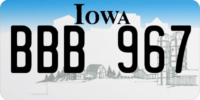 IA license plate BBB967