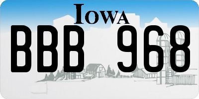 IA license plate BBB968