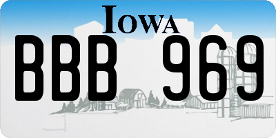 IA license plate BBB969