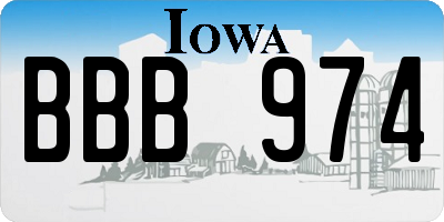 IA license plate BBB974