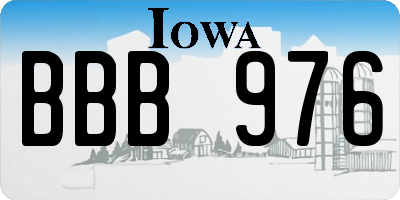 IA license plate BBB976