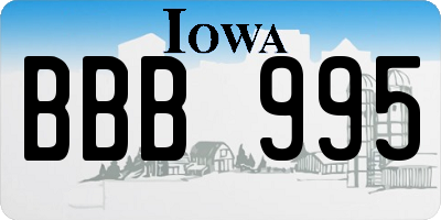 IA license plate BBB995