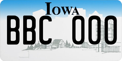 IA license plate BBC000