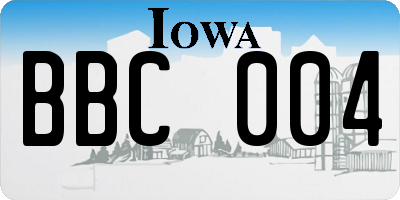IA license plate BBC004