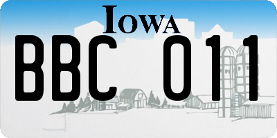 IA license plate BBC011