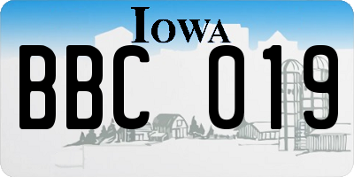 IA license plate BBC019