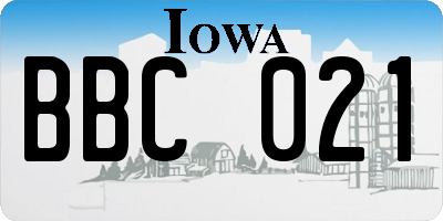 IA license plate BBC021