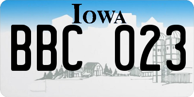 IA license plate BBC023