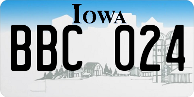 IA license plate BBC024