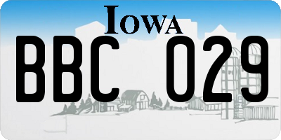 IA license plate BBC029