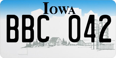 IA license plate BBC042