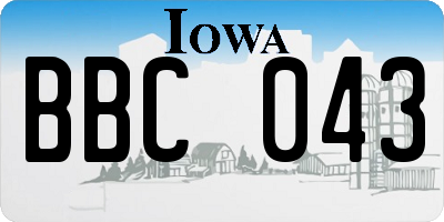 IA license plate BBC043