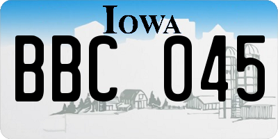 IA license plate BBC045