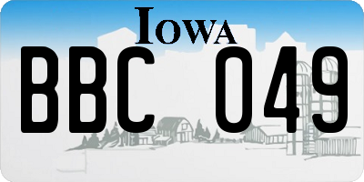 IA license plate BBC049