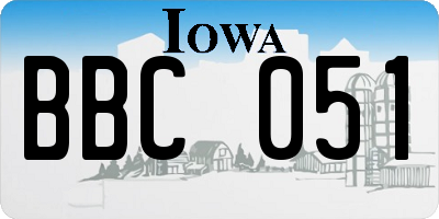 IA license plate BBC051