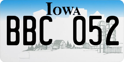 IA license plate BBC052