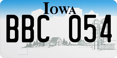 IA license plate BBC054