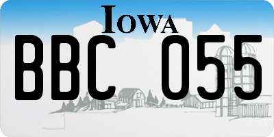 IA license plate BBC055